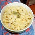 El cooksnap de Sebastian Zuñiga cuando hizo Fettuccini en Salsa Alfredo.