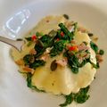 Yui Miles's cooksnap of when they made Pumpkin ravioli with a spinach sauce.