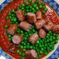 El cooksnap de Dos Rombos en la Cocina cuando hizo Guisantes con salchicha y tomate.