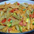 El cooksnap de Nico Fran cuando hizo Penne tricolor con hortalizas.
