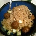 Mousie's cooksnap of when they made Sophie's cold honey sesame meatball noodles.