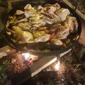 El cooksnap de Sabri Perez cuando hizo Pollo a la cerveza con papas al disco.