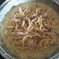 El cooksnap de Elena Delgado Rubio cuando hizo Spaghetti a la carbonara con roquefort.