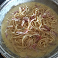El cooksnap de Elena Delgado Rubio cuando hizo Spaghetti a la carbonara con roquefort.