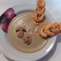 El cooksnap de M.Ángeles cuando hizo Crema de champiñones con brocheta de marisco.