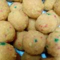 Nra Meera's cooksnap of when they made Besan Ladoo.