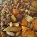 El cooksnap de Lucía Natale cuando hizo Guiso de fideos con carne y verduras.