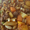 El cooksnap de Lucía Natale cuando hizo Guiso de fideos con carne y verduras.