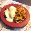 El cooksnap de Abish Arroyo cuando hizo Pechuga de pollo bañada en salsa de queso con ensalada y huevo duro.