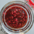 El cooksnap de Carolina Bauque cuando hizo Salsa de frambuesas para pescado.