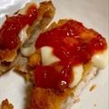 はるひやま's cooksnap of when they made 豚カツアレンジ☆トマトソースのチーズかつ.