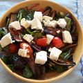 Cooksnap από nitsa στη συνταγή Ανάμεικτη σαλάτα μικρόφυλλων με μελιτζάνα, τοματίνια και μανούρι