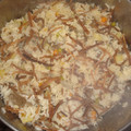 El cooksnap de Excer James cuando hizo Arroz turco con carne 😊 Almuerzo completo.