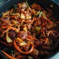 El cooksnap de Dulce Valerio cuando hizo Cerdo agridulce.