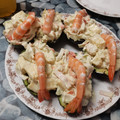El cooksnap de rafaeltomasi cuando hizo Aguacates rellenos de langostinos y piña.