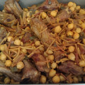 El cooksnap de Sandra cuando hizo Fideos tostados con costillas de cerdo y garbanzos.