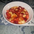 El cooksnap de Monica Marquez Jimenez cuando hizo Macedonia de fresas y plátano con zumo de naranja.