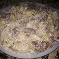 El cooksnap de Carlos Kanu cuando hizo Tagliatelle al huevo con vino tinto y boletus.