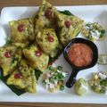 Manisha Jha's cooksnap of when they made Steamed tadka samosa.