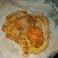 El cooksnap de Valeria Cortes cuando hizo Spaguetti con estofado de albóndigas.