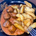 El cooksnap de La Chustas cuando hizo Albóndigas en salsa de tomate y queso crema.