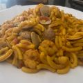 El cooksnap de Rocio Vargas cuando hizo Fideuá de gambas, calamares y almejas.