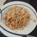 El cooksnap de Sonia Escudero Gutiérrez cuando hizo Espaguetis con salmón y salsa de queso batido.