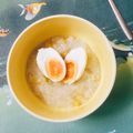 Cooksnap của Linhnguyen (Mẹ Bắp Sữa) khi họ làm theo món Cháo trắng lá dứa hột vịt muối đúng chuẩn