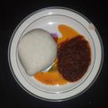 Rahma kabir's cooksnap of when they made Egusi+stew and pounded yam.