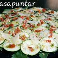 El cooksnap de Gema la gaditana cuando hizo Carpaccio de calabacín.