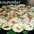 El cooksnap de Gema la gaditana cuando hizo Carpaccio de calabacín.