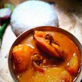 Riya Samadder's cooksnap of when they made আলু দিয়ে চিকেনের ঝোল(Aloo diye chickener jhol recipe in Bengali).