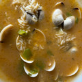 El cooksnap de Ana Pernas cuando hizo Sopa de arroz y almejas.