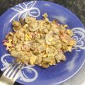 El cooksnap de Juanmi cuando hizo Revuelto de champiñones con taquitos de jamón.