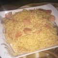 Mr.Horan's cooksnap of when they made Ramen and sausage.