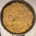 El cooksnap de clasiquisimos cuando hizo Fideos a la cazuela con costilla de cerdo y salchichas.