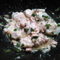 El cooksnap de irene2015 cuando hizo Cocochas de bacalao al pil pil con gulas y almejas.
