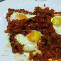 El cooksnap de Esther cuando hizo Huevos al Plato con Chorizo.