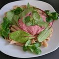 El cooksnap de Inés Ramírez cuando hizo Espaguetis con pesto de remolacha.