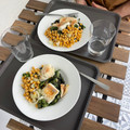 El cooksnap de Chelsea Calero Mateo cuando hizo Bacalao con garbanzos y espinacas en freidora de aire.