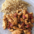 El cooksnap de Rorojano cuando hizo Pechugas de pollo con salsa de soja y pimentón con arroz.