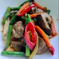 Cooksnap Norshila Supian semasa beliau membuat Kacang Panjang Goreng Campur Hati.