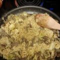 Sean's cooksnap of when they made Ramen cabbage and sausage.