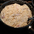El cooksnap de juantxo cuando hizo Espaguetis a la carbonara con champiñones.