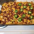 Joshua Tiffany's cooksnap of when they made Buffalo chicken loaded baked potato casserole.