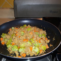 El cooksnap de Raquel E. Muñoz cuando hizo Quinoa con brócoli y zanahorias.