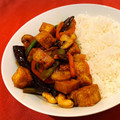 cheriejones's cooksnap of when they made Crispy tofu top with sweet sticky and sour sauce with brown rice.