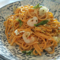 El cooksnap de Soraya (Con gusto y Salero) cuando hizo Espaguetti con ajo, guindilla y gambas.