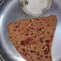 Ria Ray's cooksnap of when they made Triangle chilli parantha.