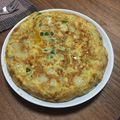Leonard's cooksnap of when they made Spanish Omelette.